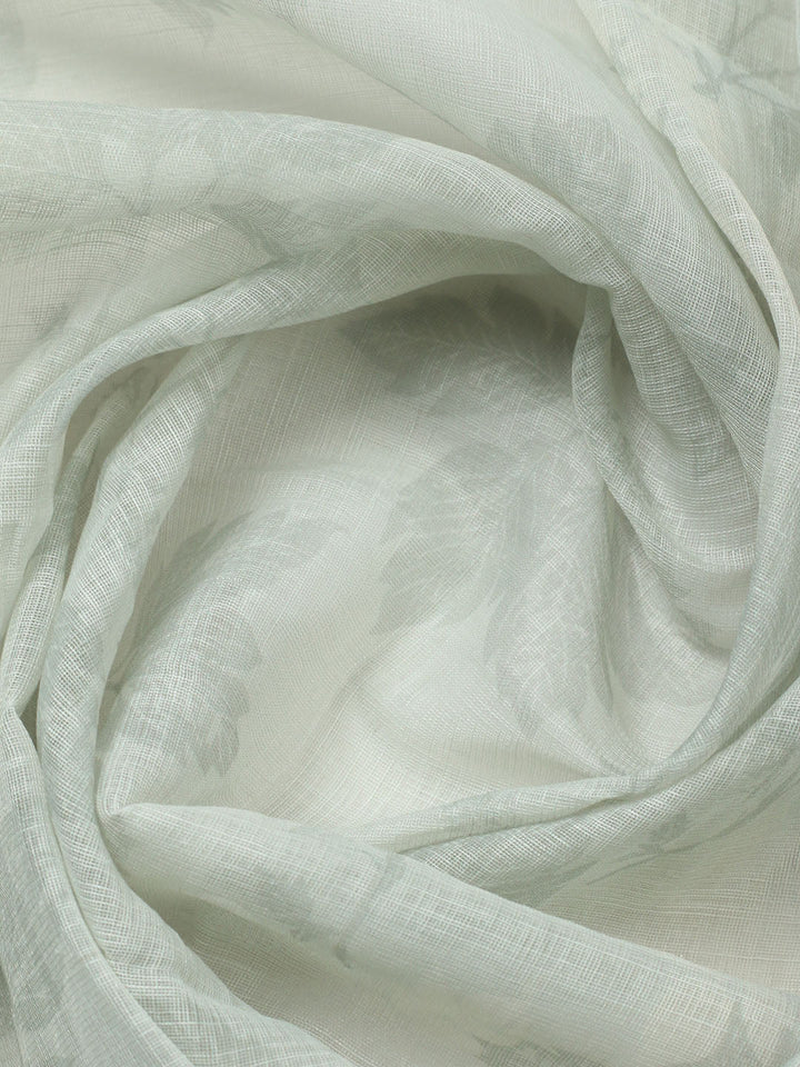 Embroidered Linen Blend Unstitched Suit With Pant &amp; Dupatta