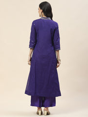 Neck Patti Chanderi Kurta With Pants