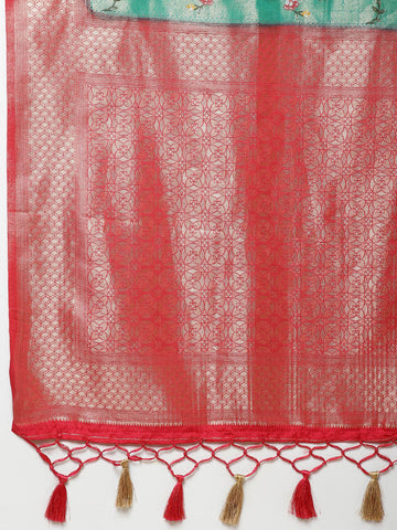 Zari Border Banarasi Woven  Saree