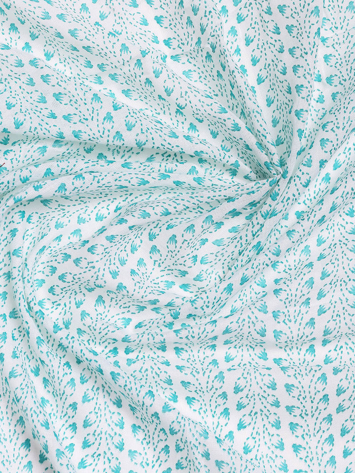 Printed Cotton Blend Unstitched Suit With Dupatta