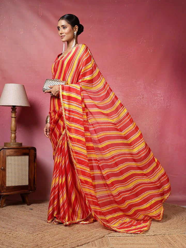 Sequence Printed Chiffon Saree