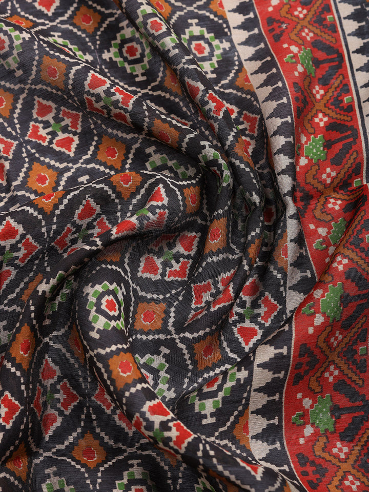 Printed Cotton Blend Unstitched Suit With Pant &amp; Dupatta