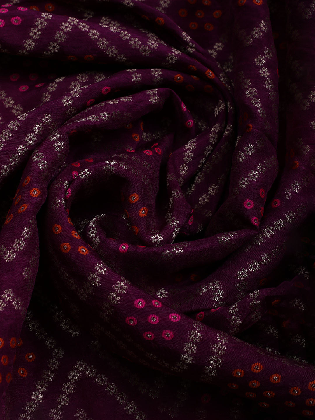 Embroidered Chanderi Unstitched Suit With Dupatta