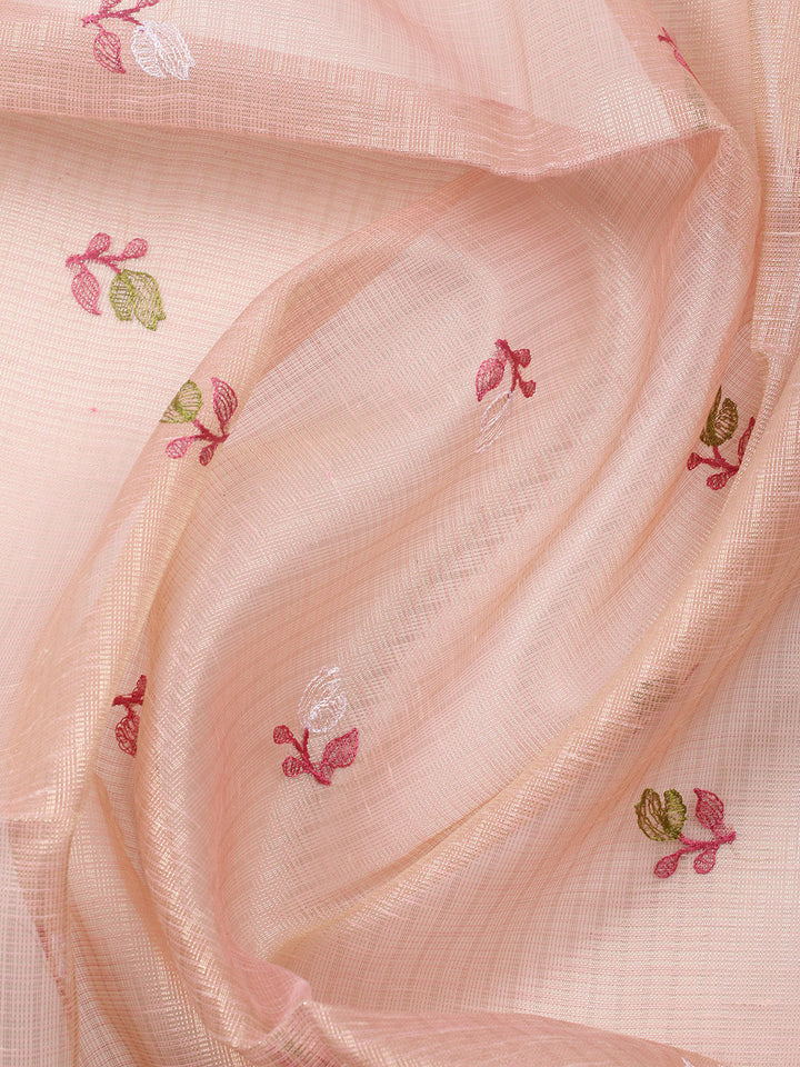 Embroidered Tissue Unstitched Suit With Pant &amp; Dupatta