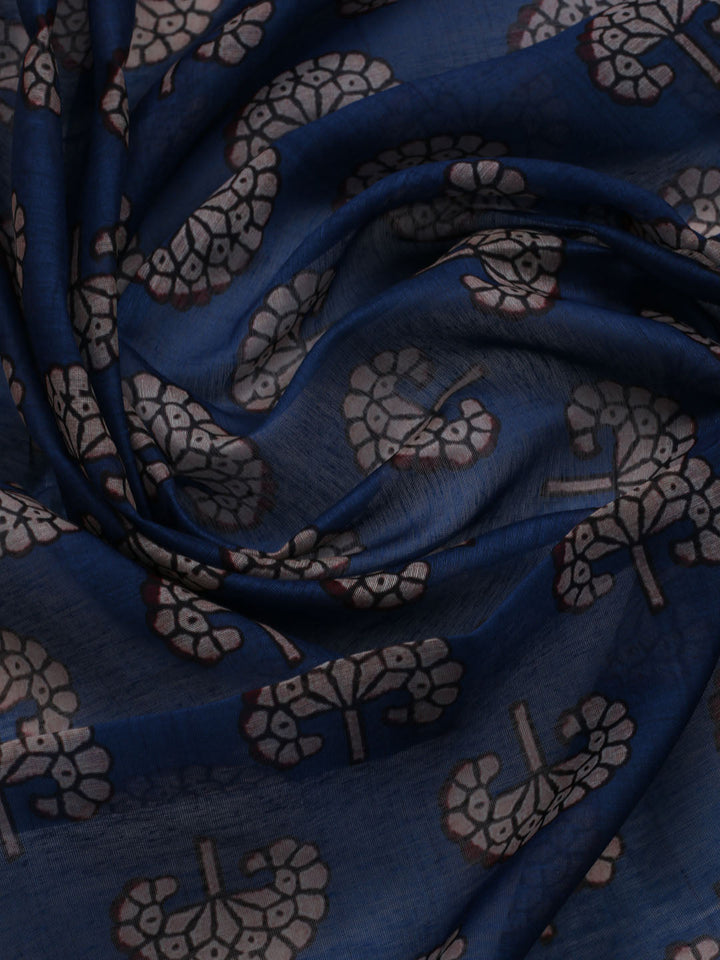 Printed Cotton Blend Unstitched Suit With Dupatta