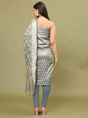 Woven Chanderi Unstitched Suit With Dupatta