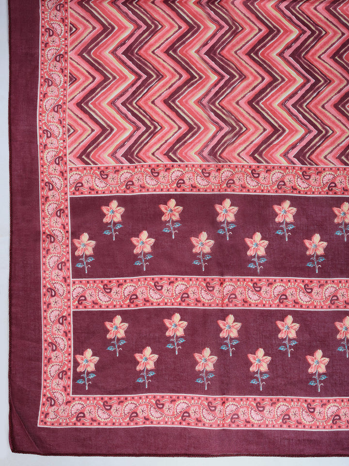 Printed Cotton Blend Kurta With Pant &amp; Dupatta