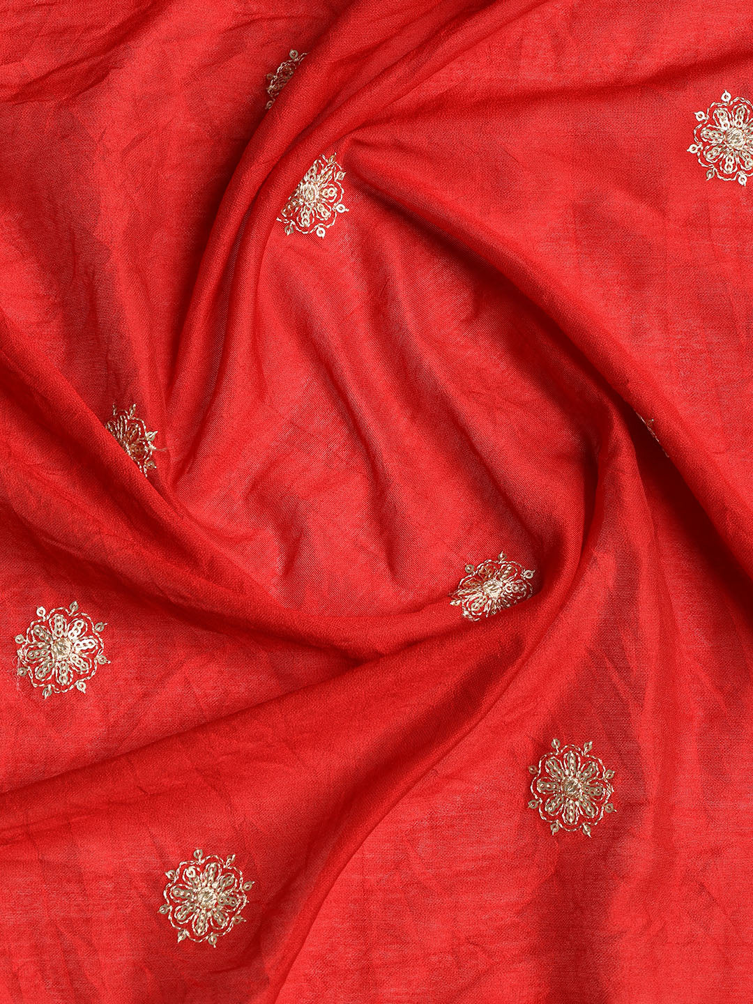 Neck Embroidered Cotton Blend Unstitched Suit With Dupatta