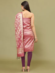 Woven Chanderi Unstitched Suit With Dupatta