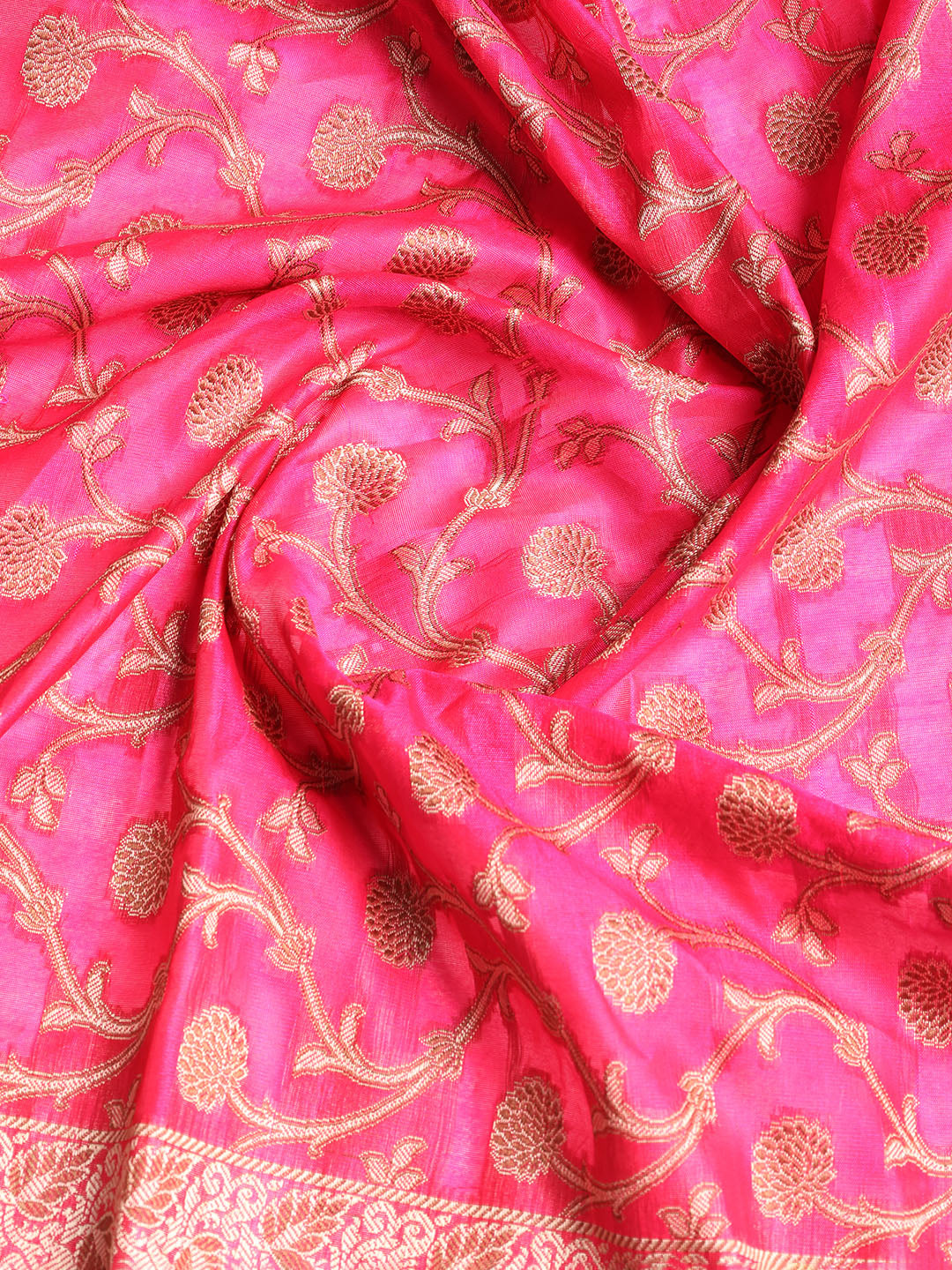 Woven Banarasi Chanderi Unstitched Suit With Dupatta