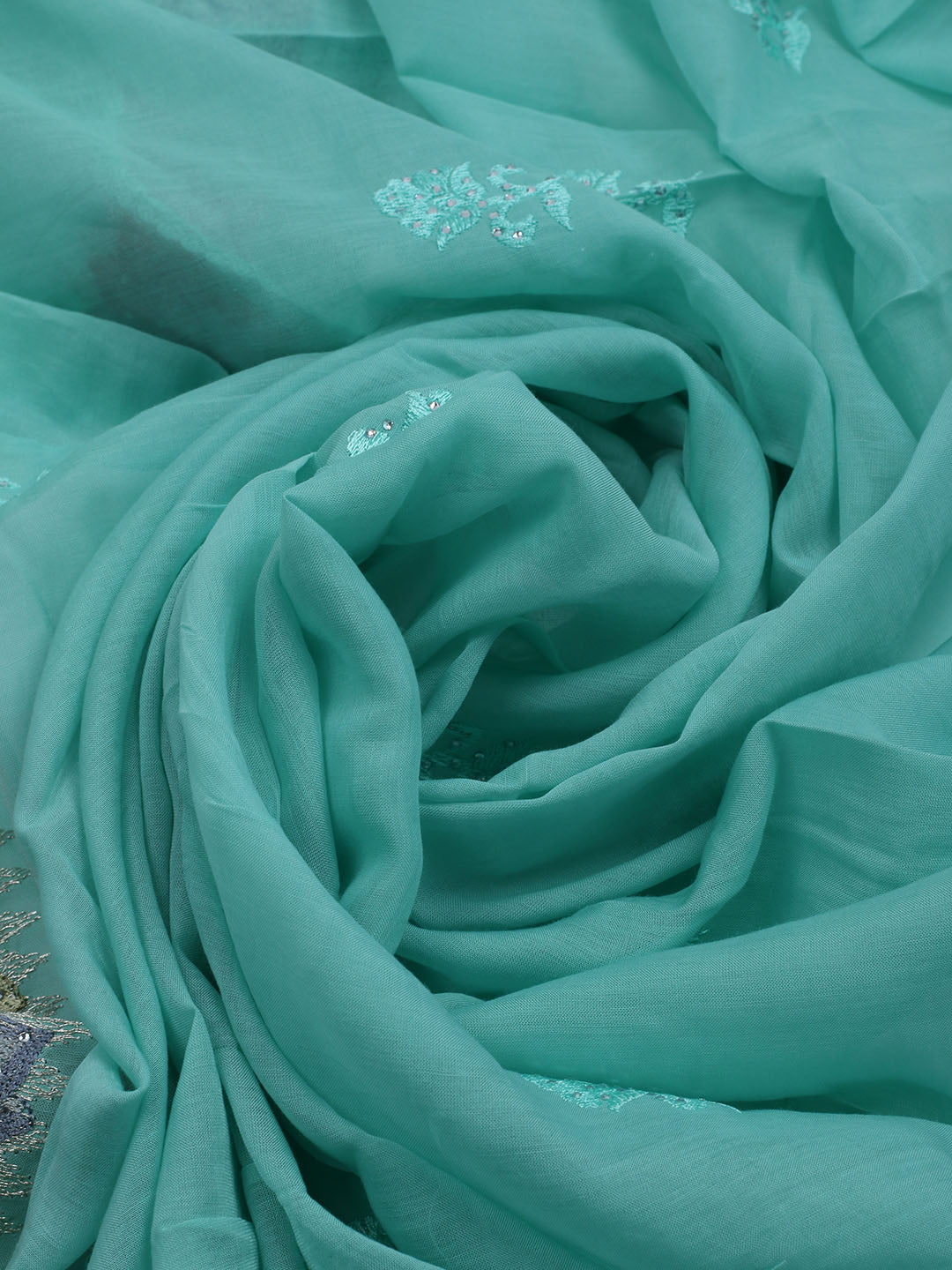 Embroidered Organza Unstitched Suit With Dupatta