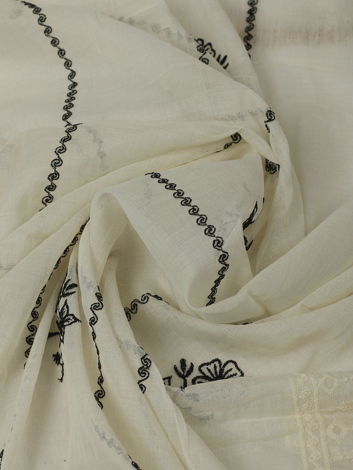 Printed Cotton Unstitched Kurta With Pant &amp; Dupatta