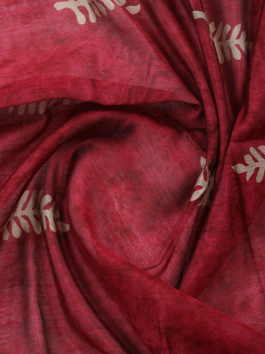 Printed Chanderi Unstitched Suit With Pant &amp; Dupatta