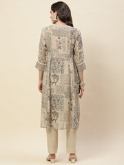 Printed Cotton Kurta With Pants