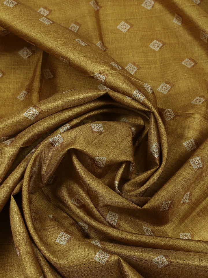 Printed Tussar Unstitched Suit With Pant &amp; Dupatta