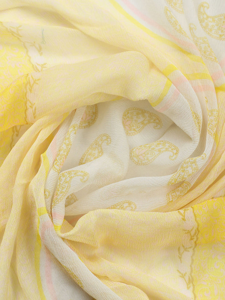Printed Muslin Unstitched Suit With Pant &amp; Dupatta