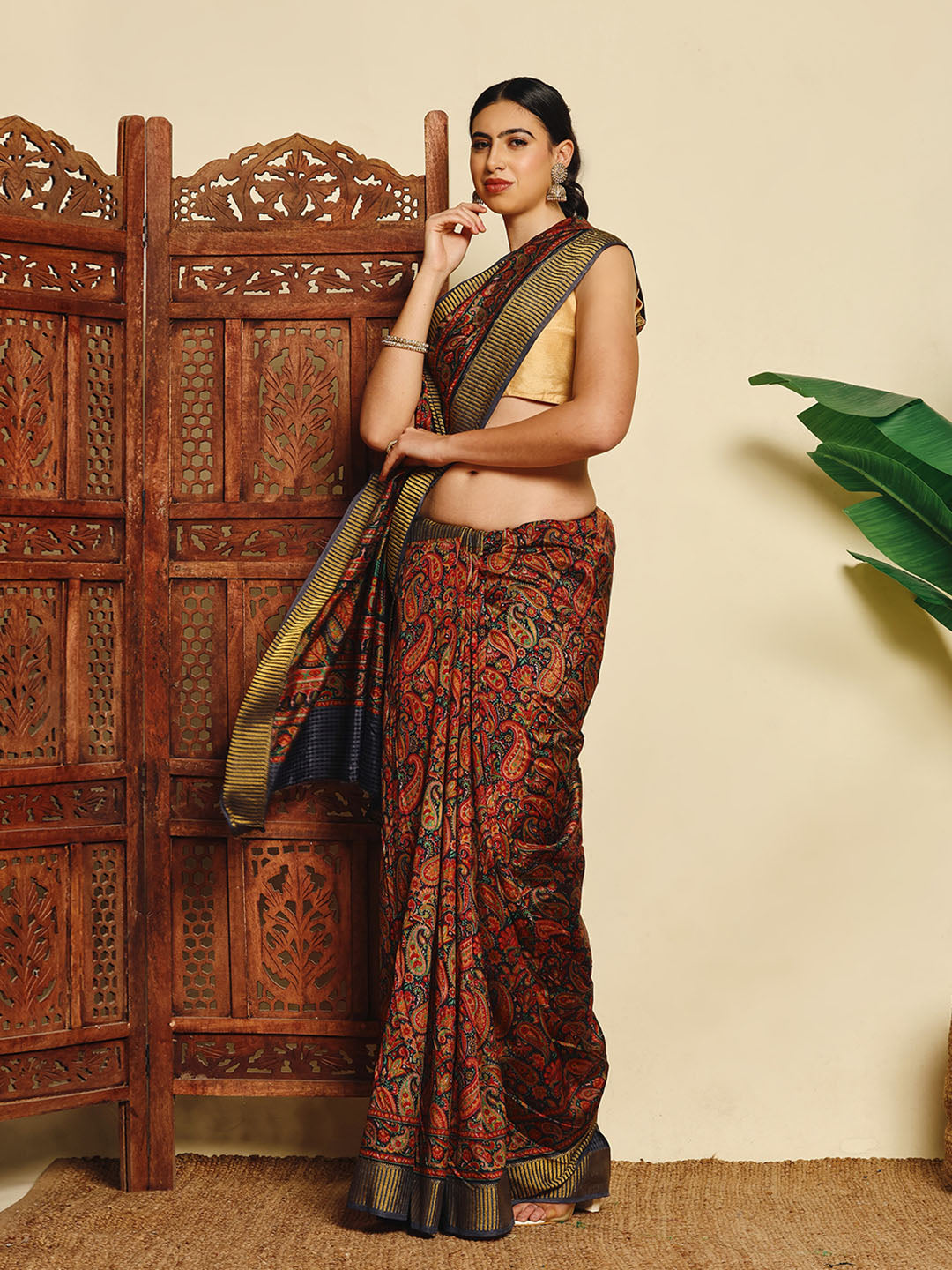Paisley Printed Art Silk Saree