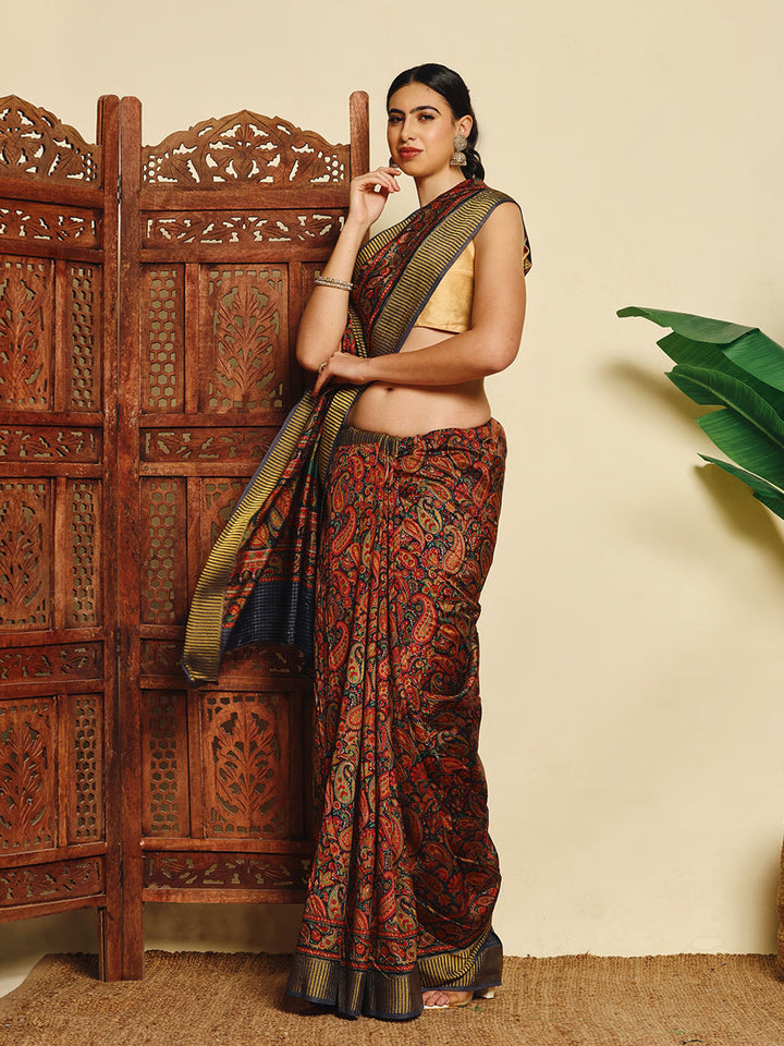 Paisley Printed Art Silk Saree