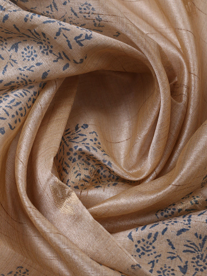 Printed Cotton Blend Unstitched Suit With Pant &amp; Dupatta