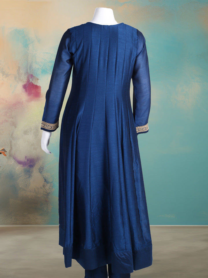Embroidered Art Silk Kurta With Pant &amp; Dupatta
