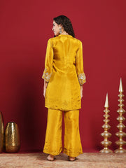Embroidered Chinon Kurta With Palazzo
