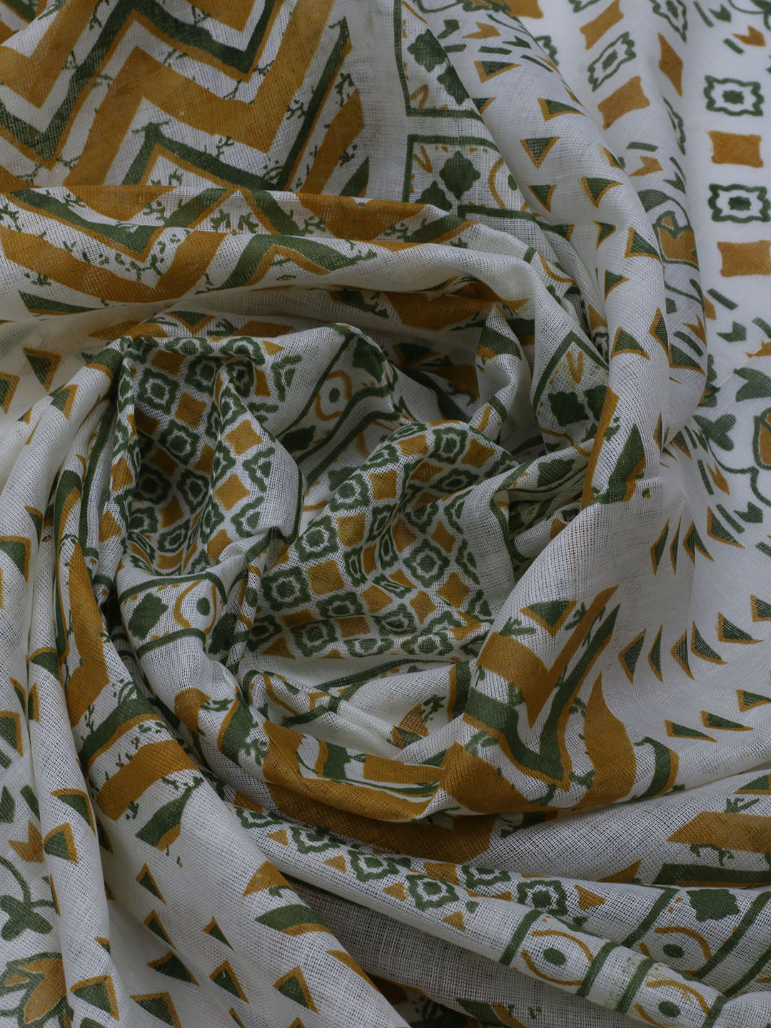 Printed Cotton Blend Unstitched Suit With Dupatta
