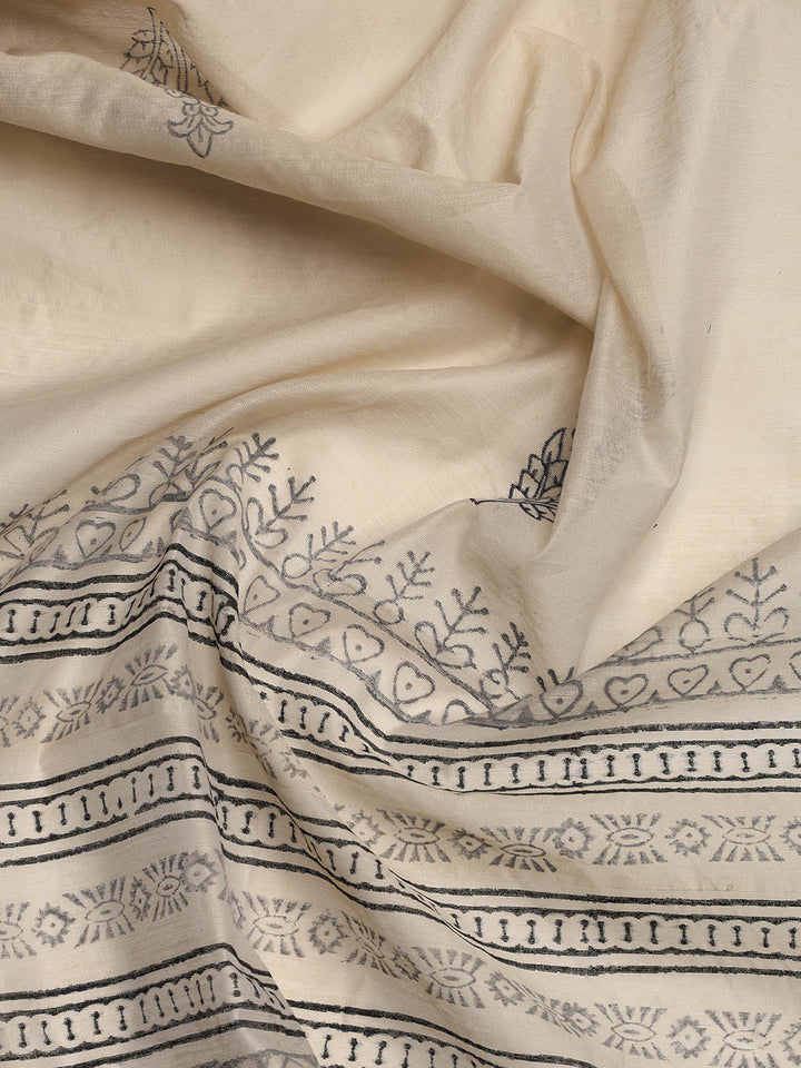 Neck Embroidered Cotton Blend Unstitched Suit With Dupatta