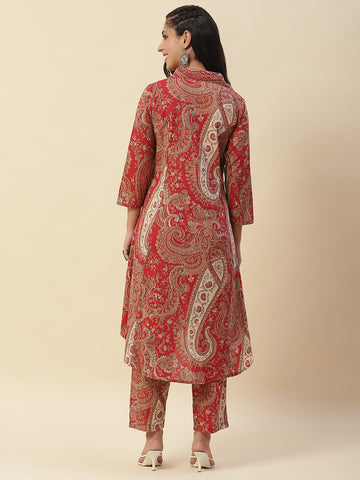 Paisley Printed Cotton Kurta Set