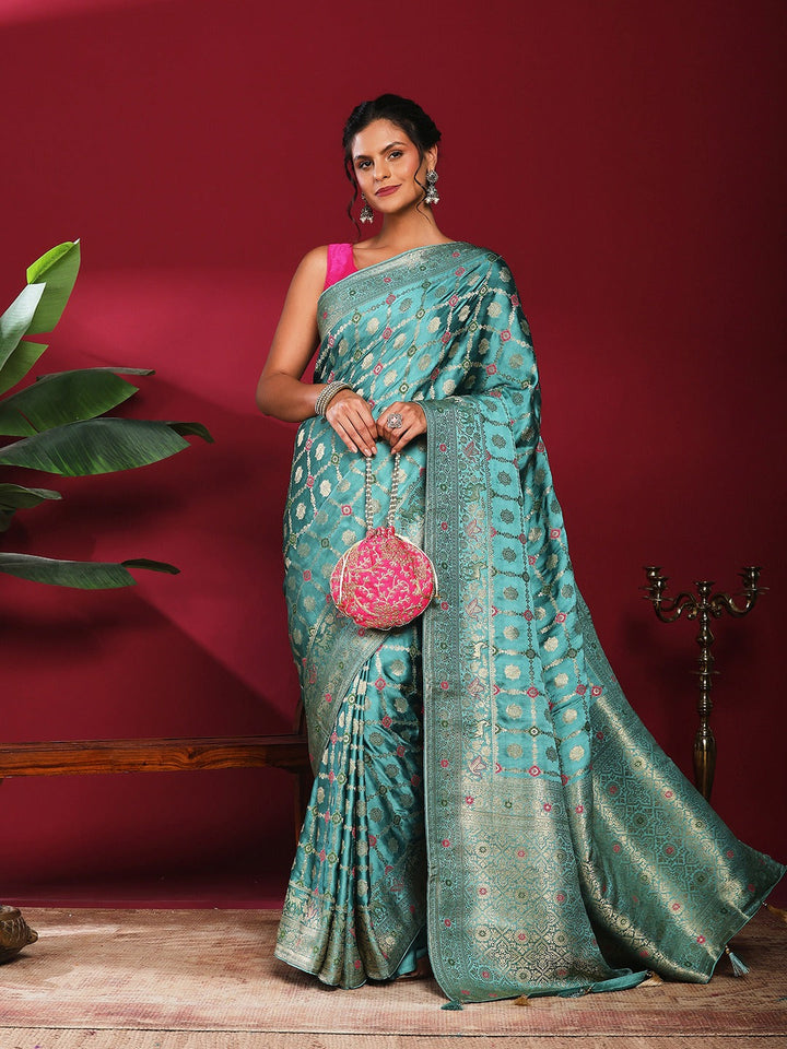 Woven Design Satin Saree