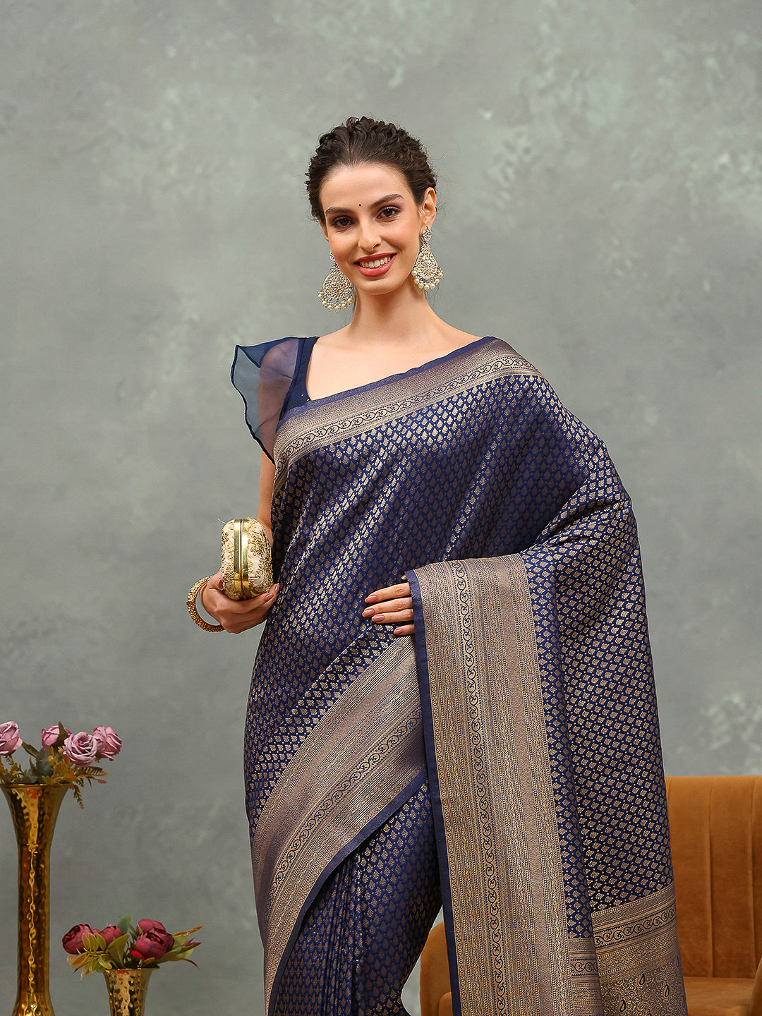 Zari Jaal Art Silk Woven Saree