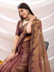 Gota Art Silk Woven Saree