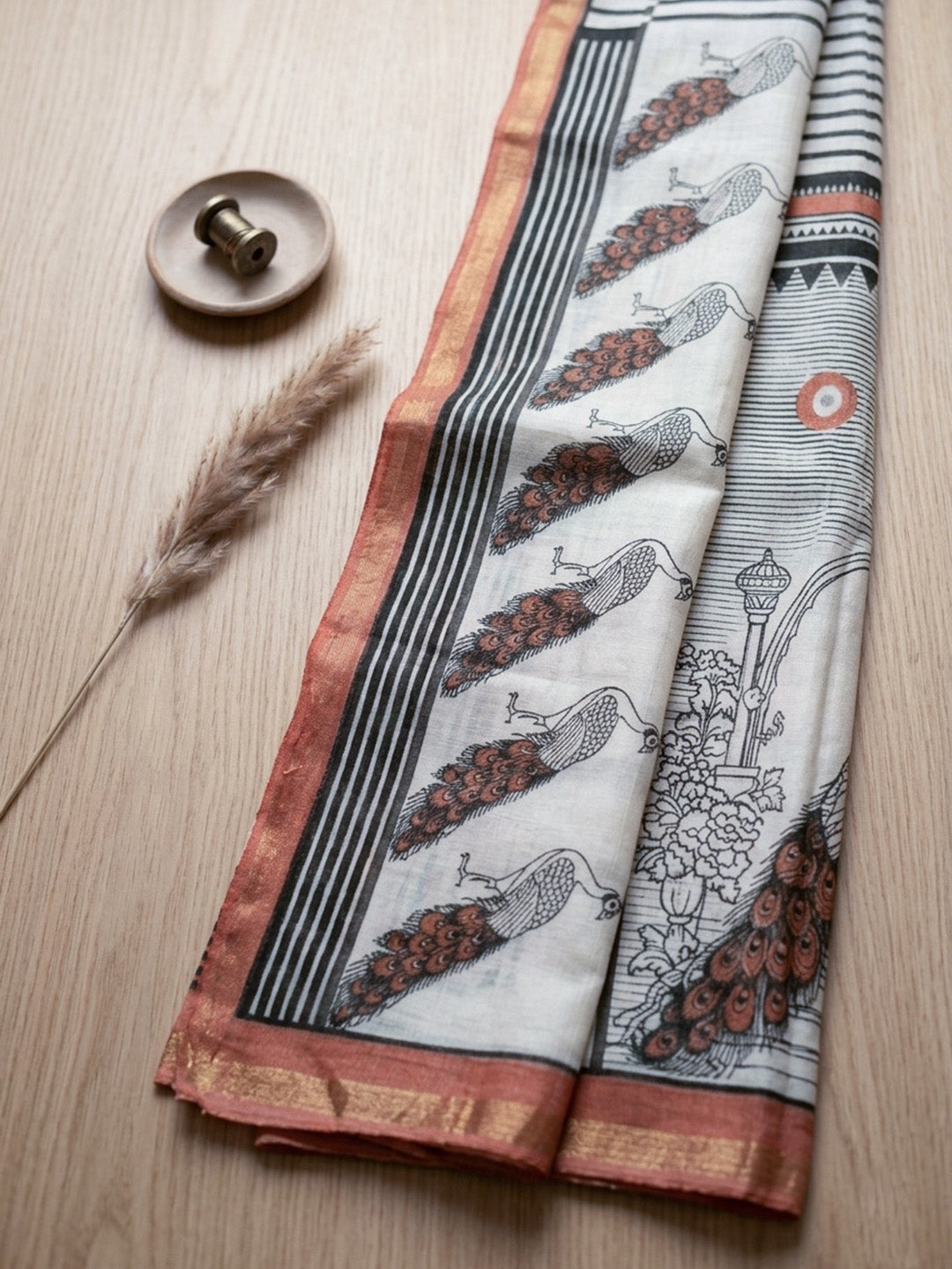 Embroidered Linen Blend Unstitched Suit With Pant &amp; Dupatta