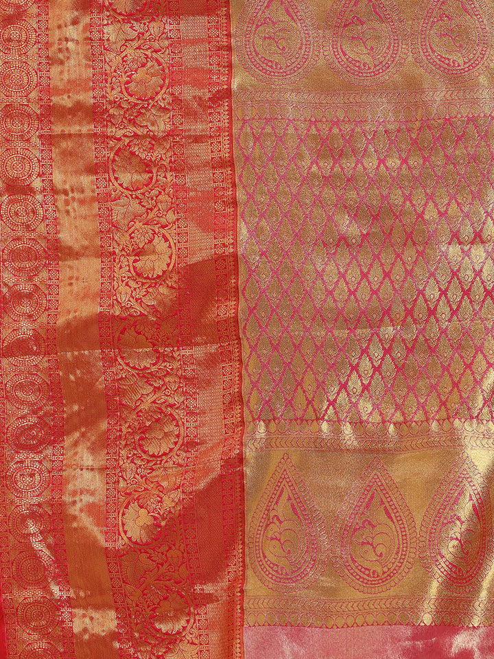 Woven Brodcade Zari Jaal Art Silk Saree