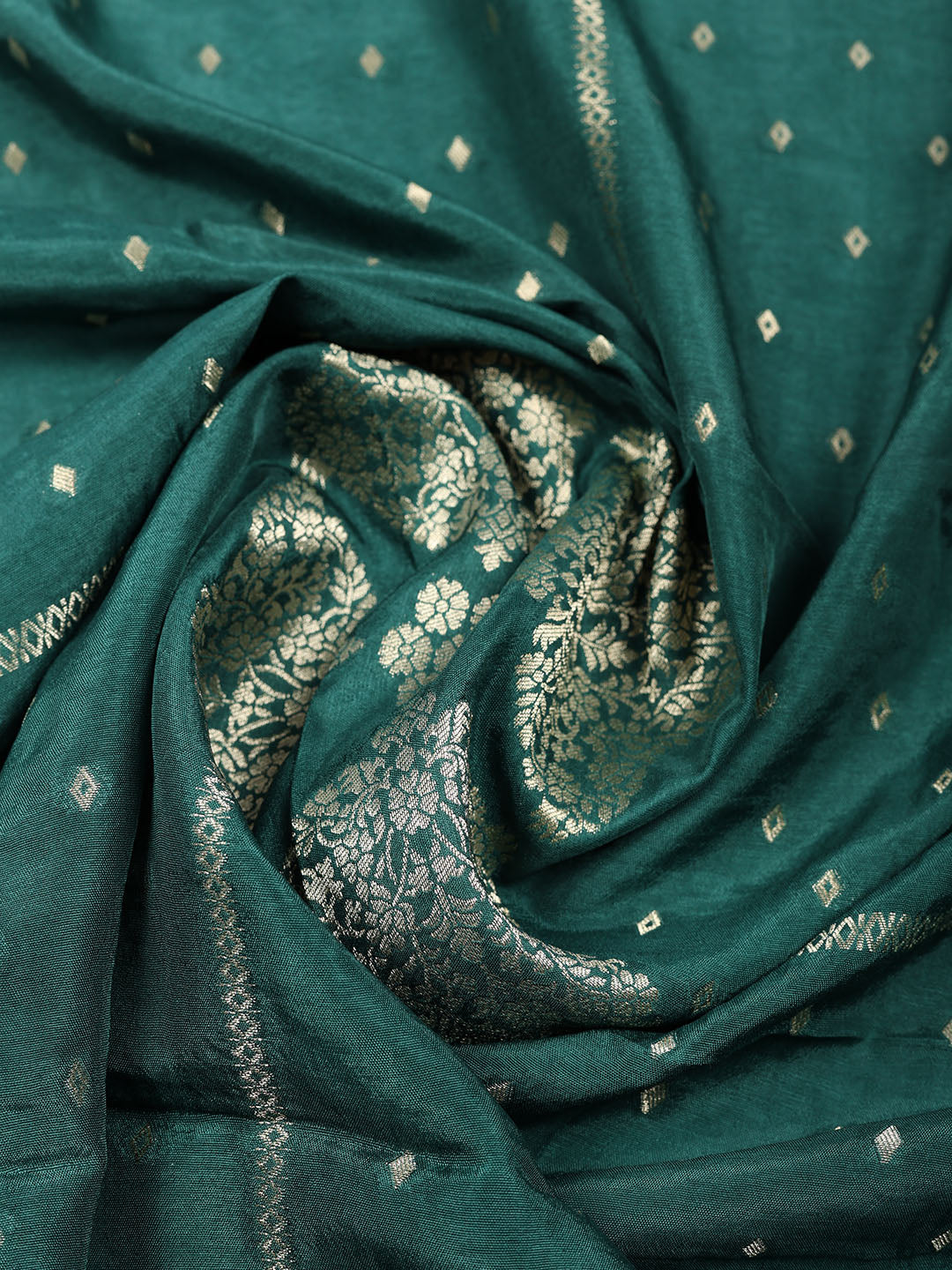 Woven Design Chanderi Unstitched Suit With Pant &amp; Dupatta
