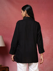 Embroidered Cotton Blend Short Kurti