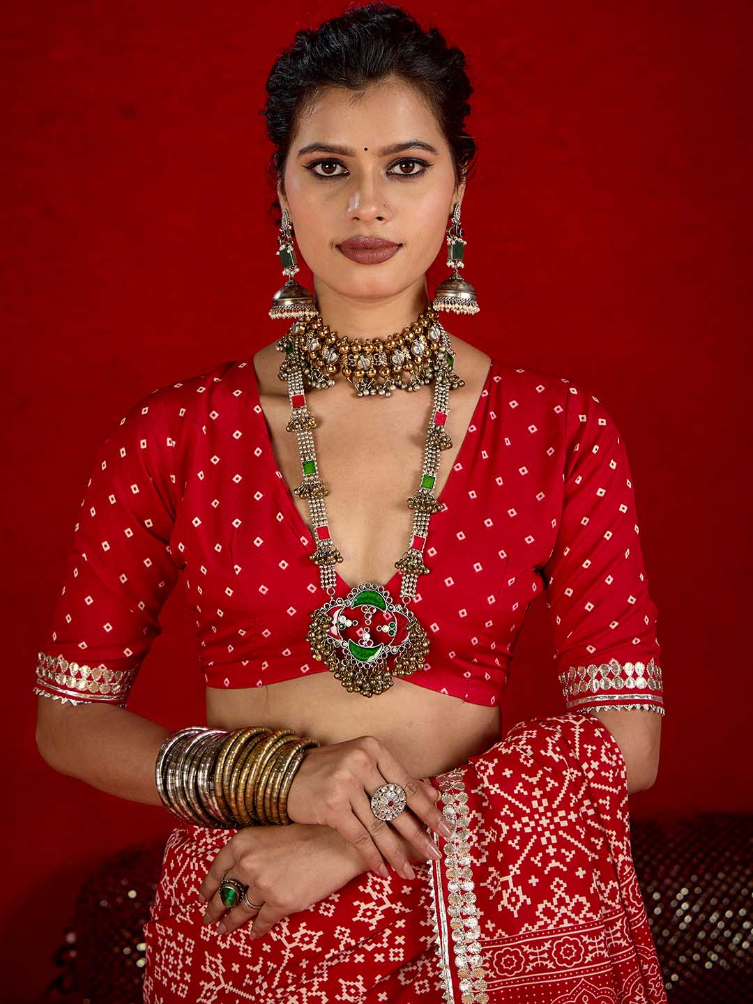 Gota Work Art Silk Saree