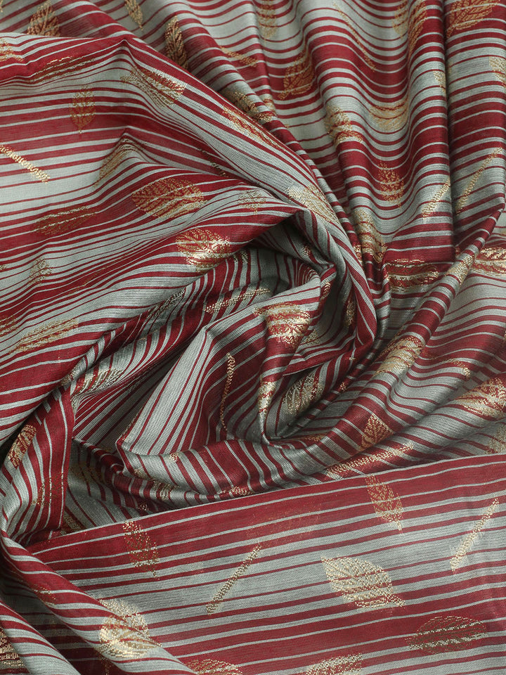 Woven Design Chanderi Unstitched Suit With Pant &amp; Dupatta