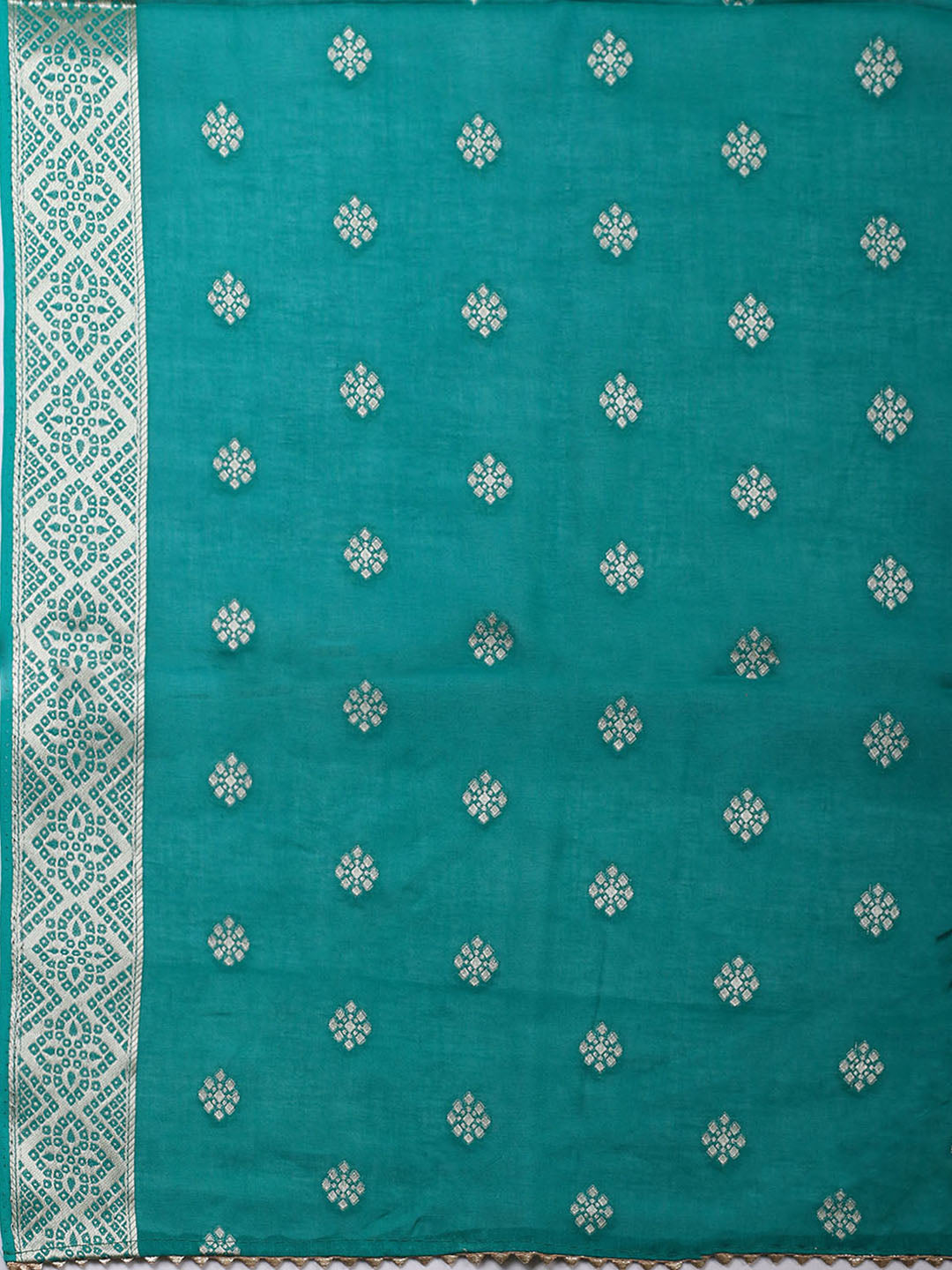 Neck Embroidered Chanderi Unstitched Suit With Dupatta