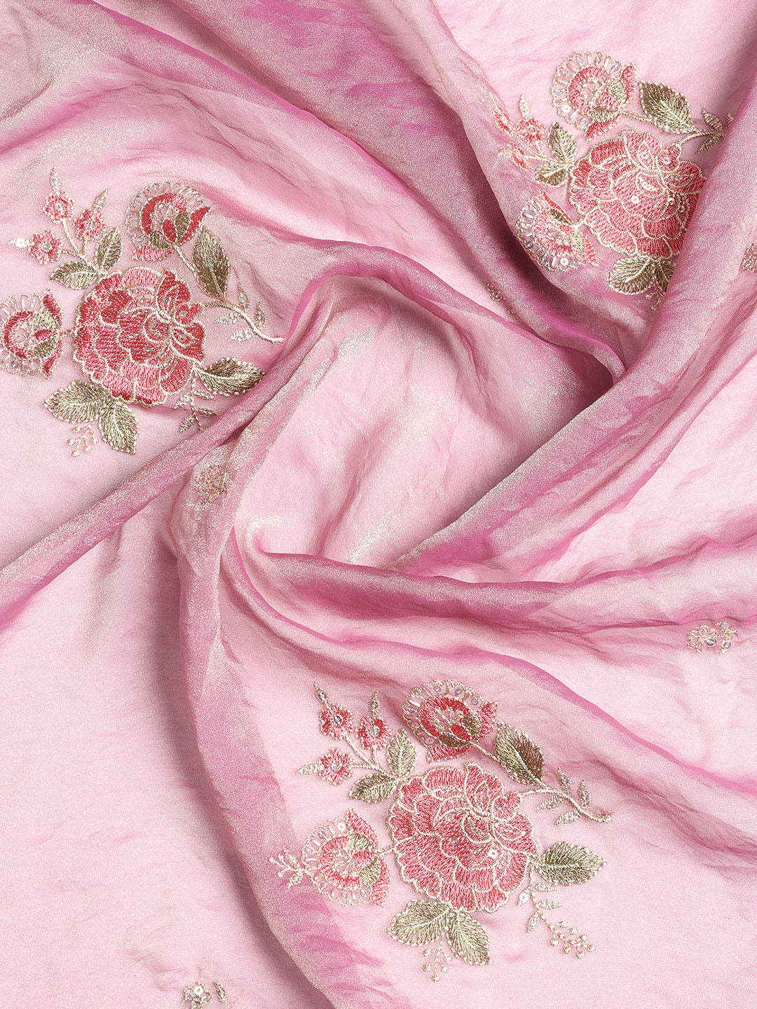 Embroidered Tissue Unstitched Suit With Dupatta