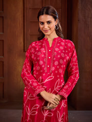 Printed Crepe Kurta With Pants