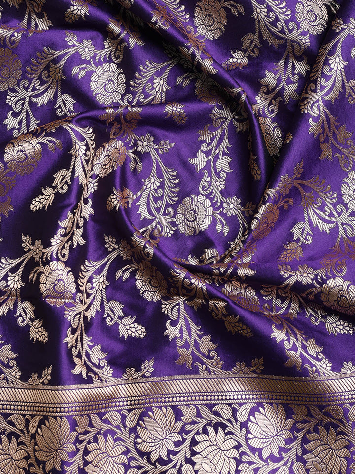 Woven Banarasi Chanderi Unstitched Suit With Dupatta