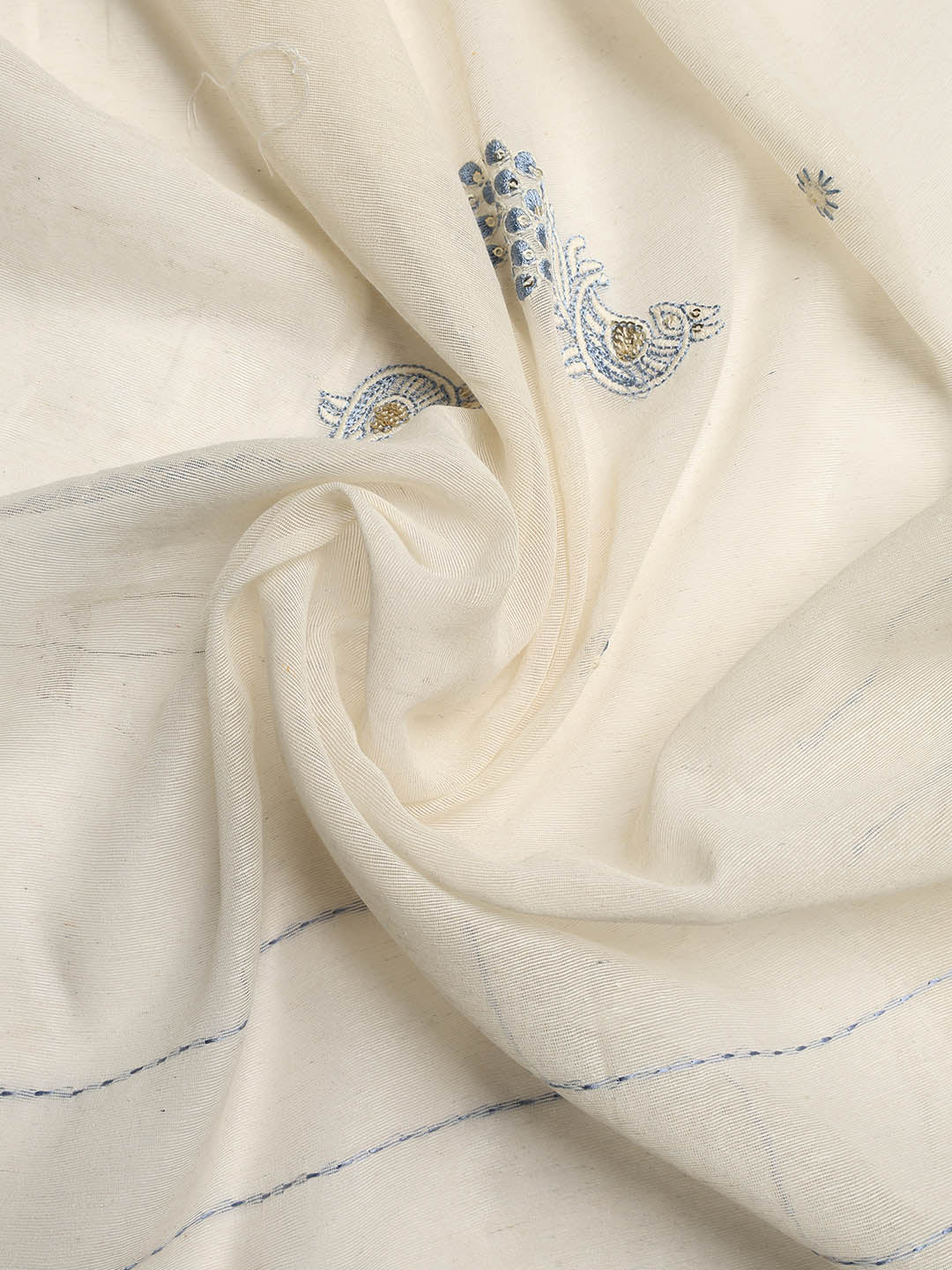 Embroidered Cotton Blend Unstitched Suit With Dupatta