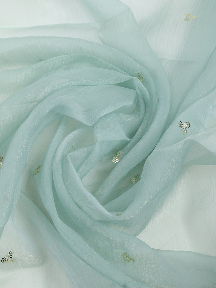 Embelished Organza Unstitched Suit With Dupatta
