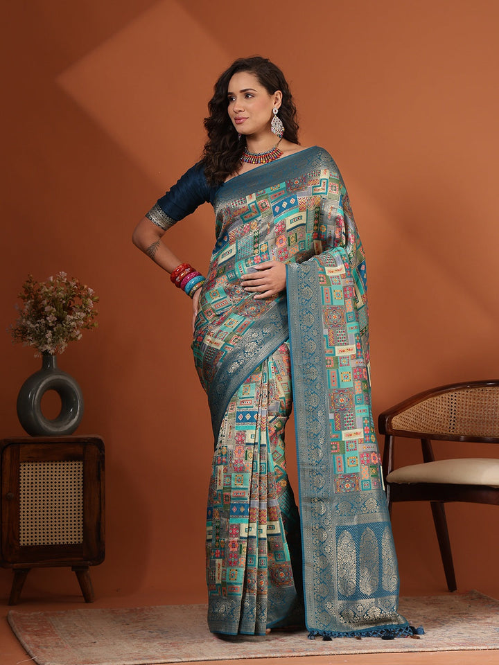 Woven Design Satin Saree