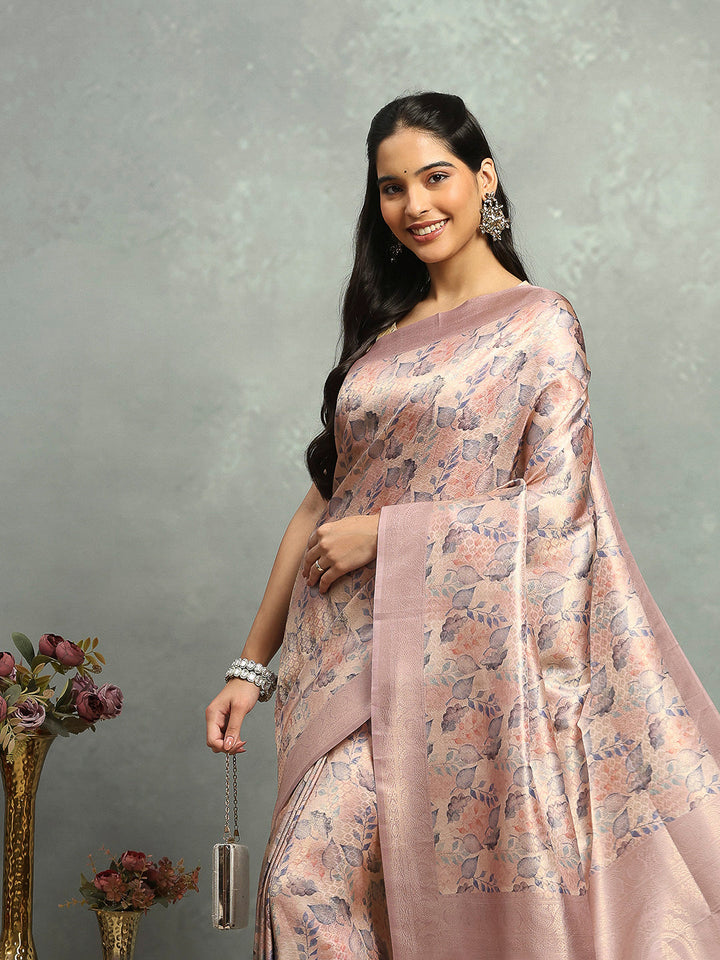 Digital Floral Printed Art Silk Saree