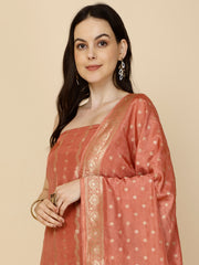 Woven Chanderi Unstitched Suit Piece With Dupatta