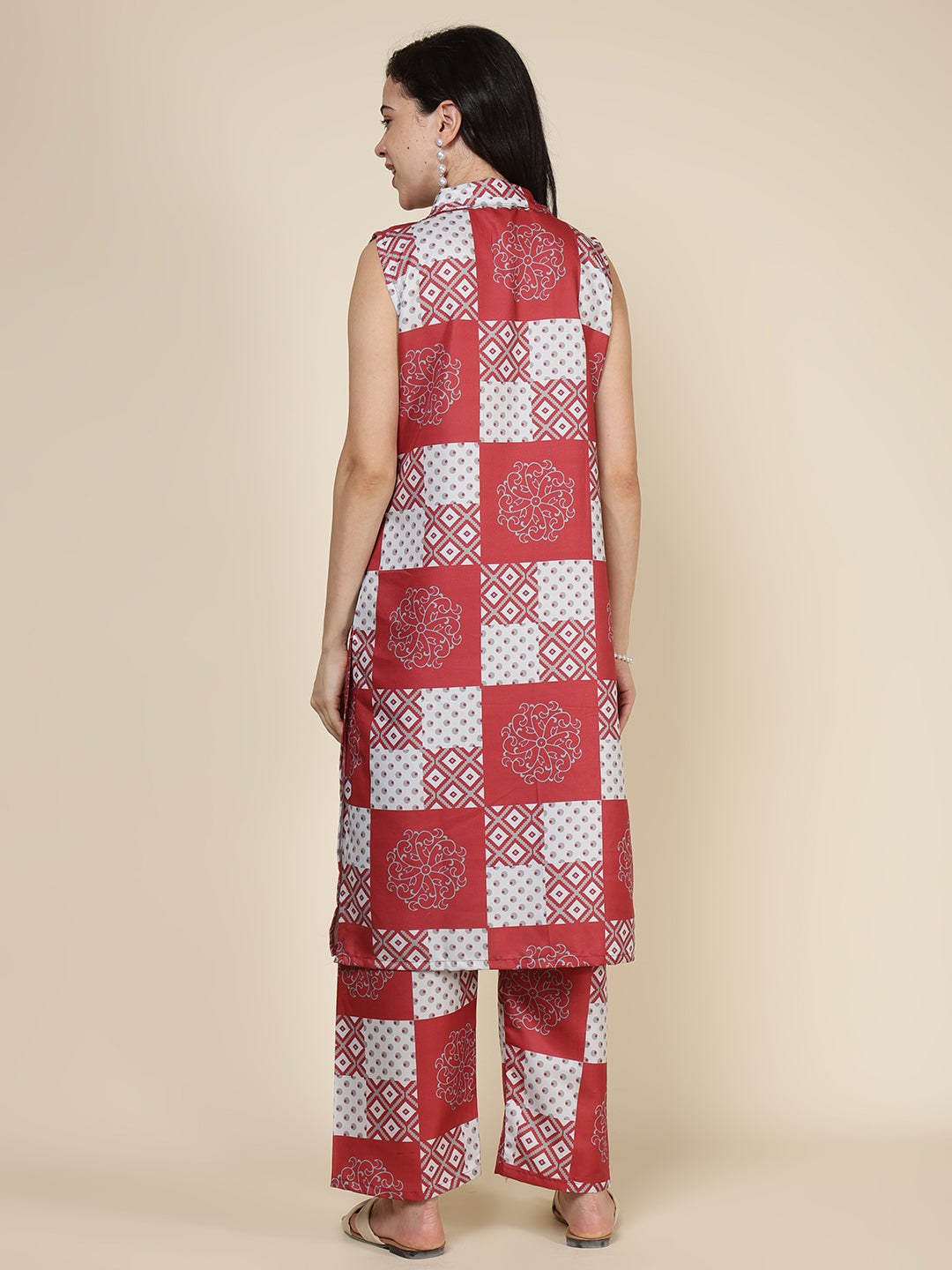 Printed Cotton Blend Kurta With Pants
