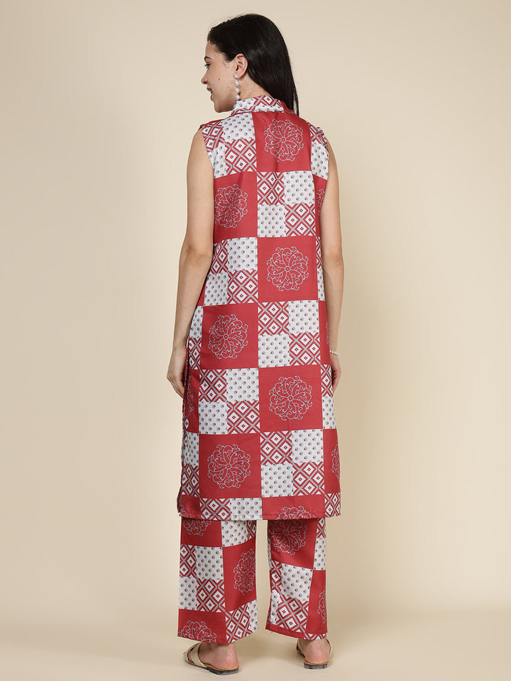 Printed Cotton Blend Kurta With Pants