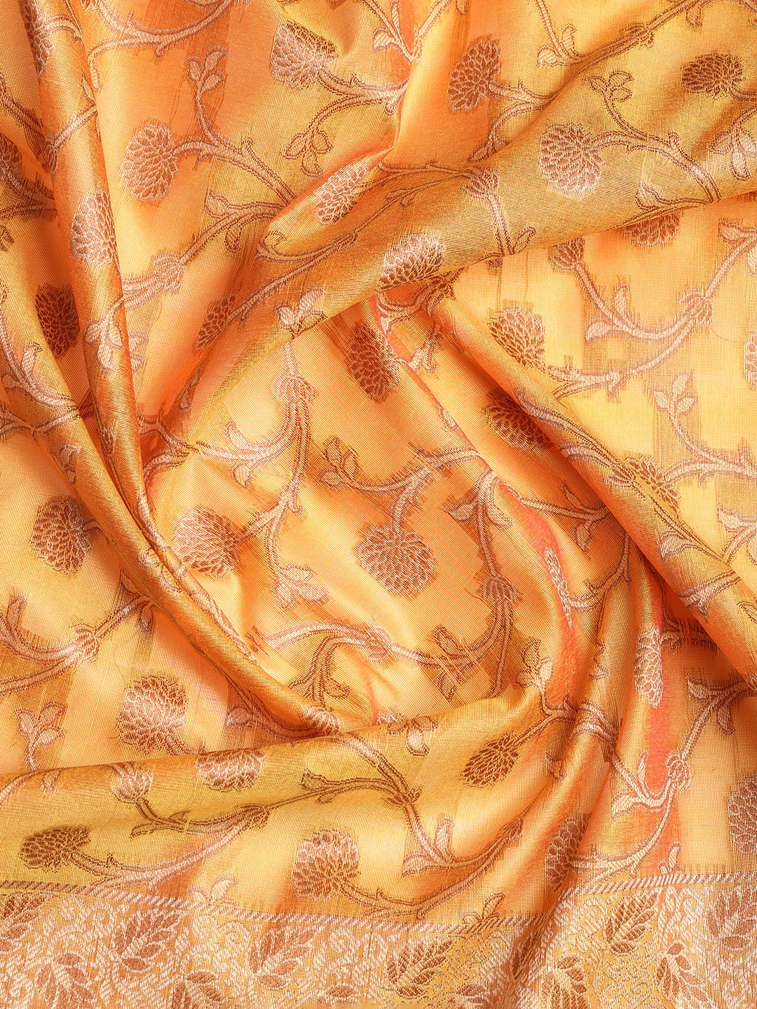 Woven Banarasi Chanderi Unstitched Suit With Dupatta
