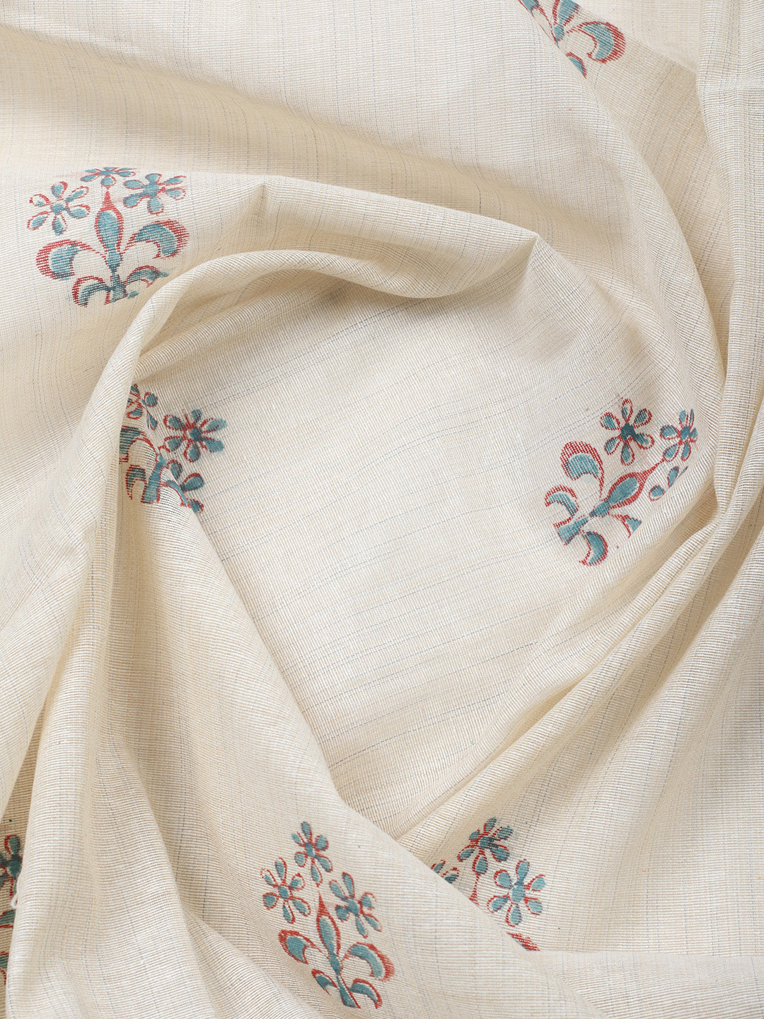 Printed Cotton Blend Unstitched Suit With Pant &amp; Dupatta